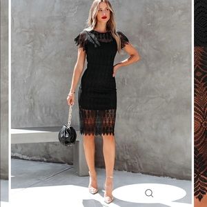 Black Crochet Lace Dress